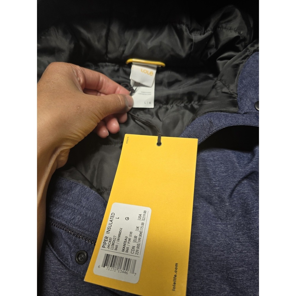 Lolë Piper Insulated Hooded Winter Jacket Women's Size L Blue Waterproof NWT - Picture 6 of 16